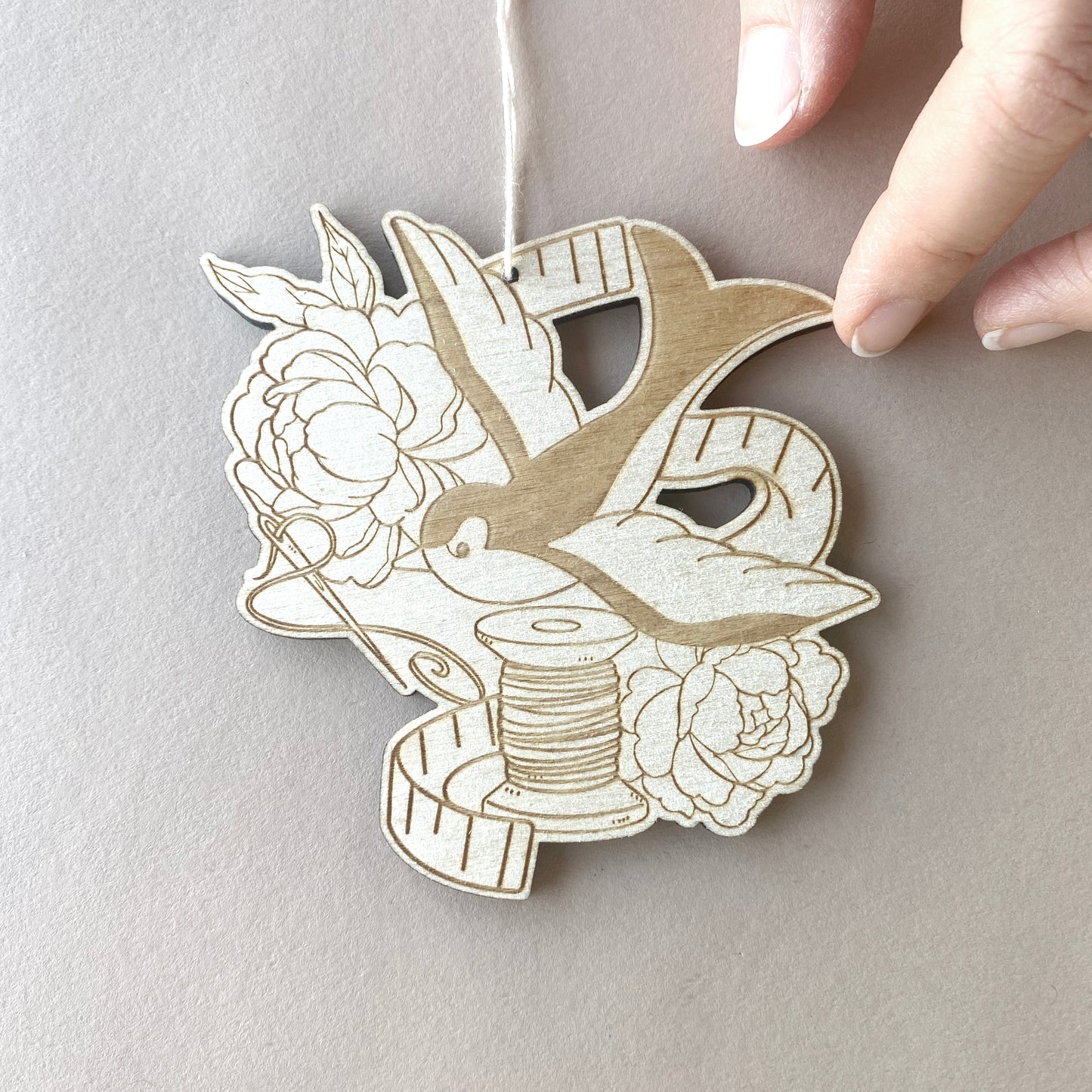 Stitch in Flight – Tattoo-Inspired Swallow Ornament