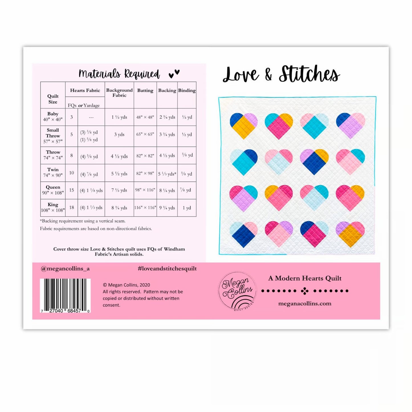 Love & Stitches Quilt Pattern by Megan Collins Quilt Design