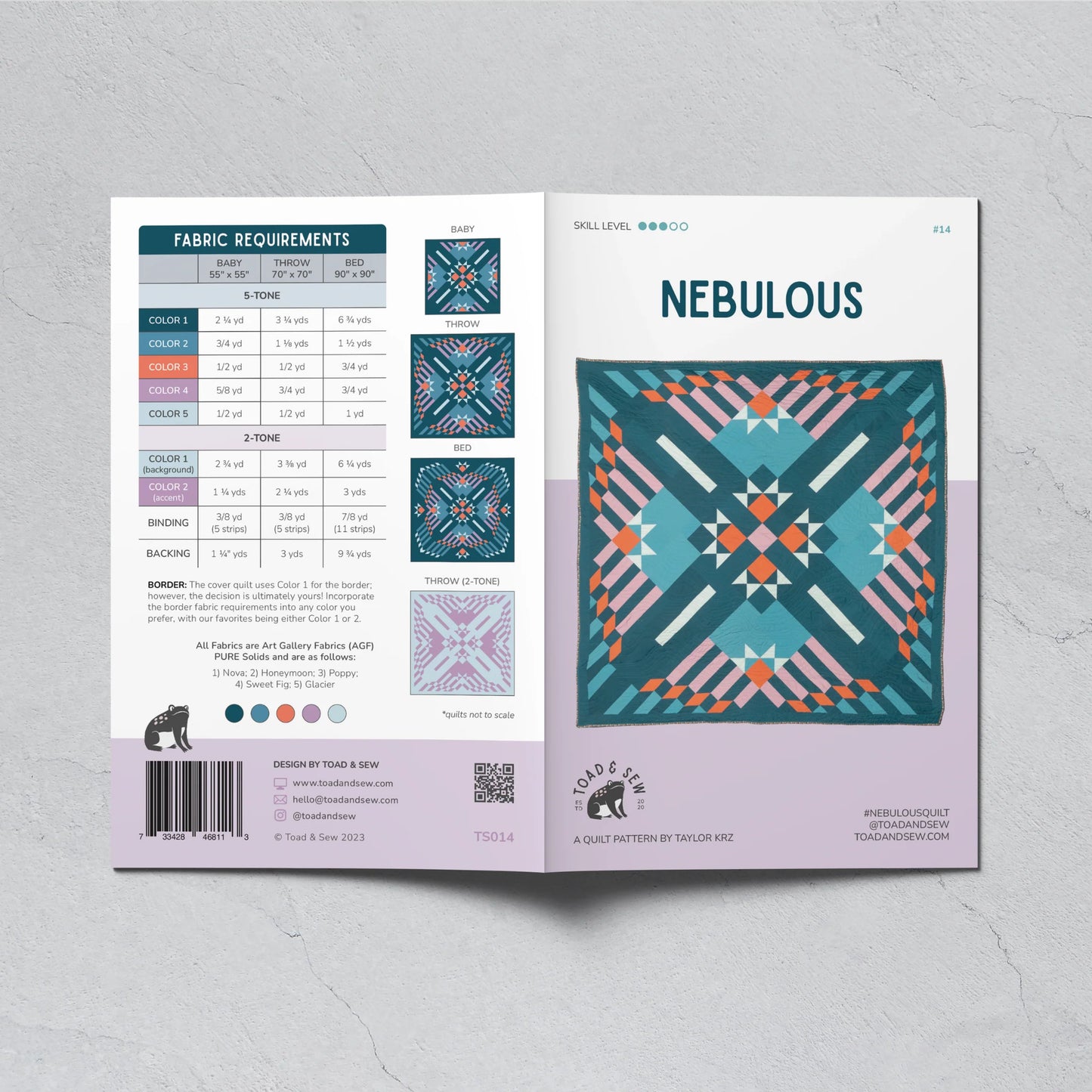 Nebulous Quilt Pattern by Toad & Sew
