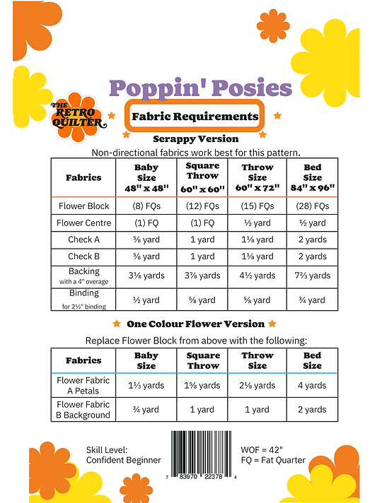 Poppin' Posies Quilt Pattern by The Retro Quilter