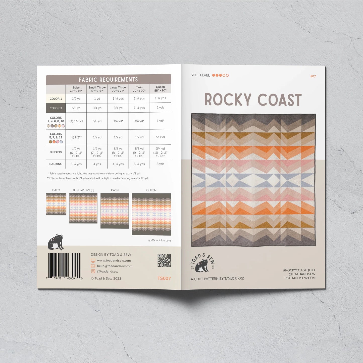 Rocky Coast Quilt Pattern by Toad & Sew