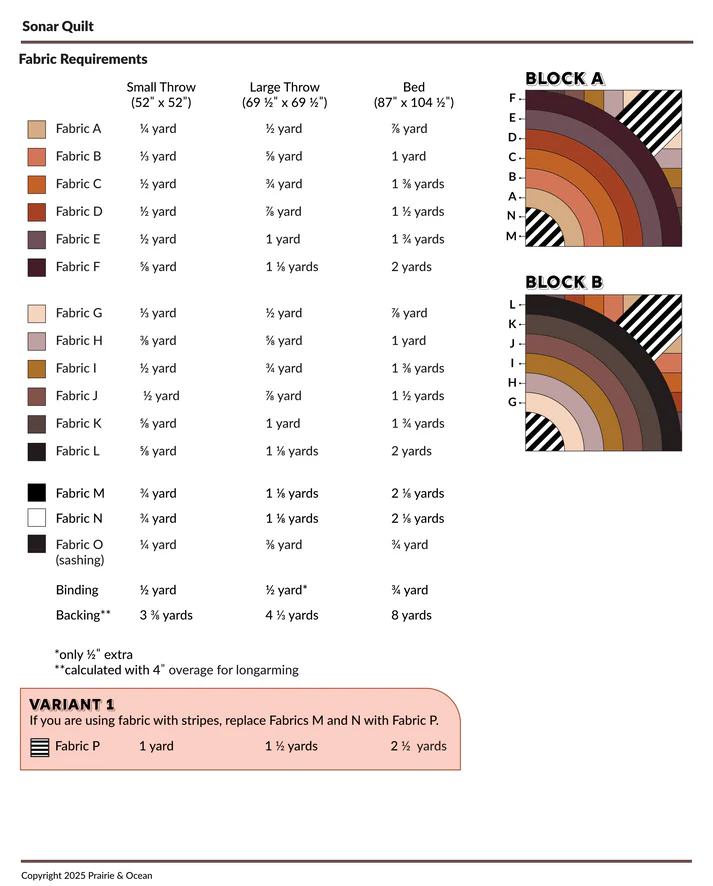 Sonar Quilt Pattern by Prairie & Ocean
