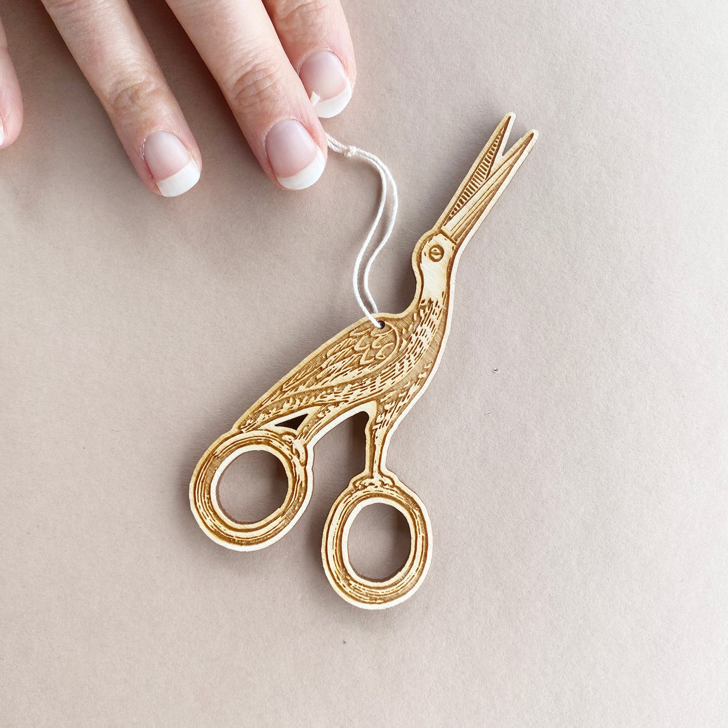 Stork Scissors Ornament