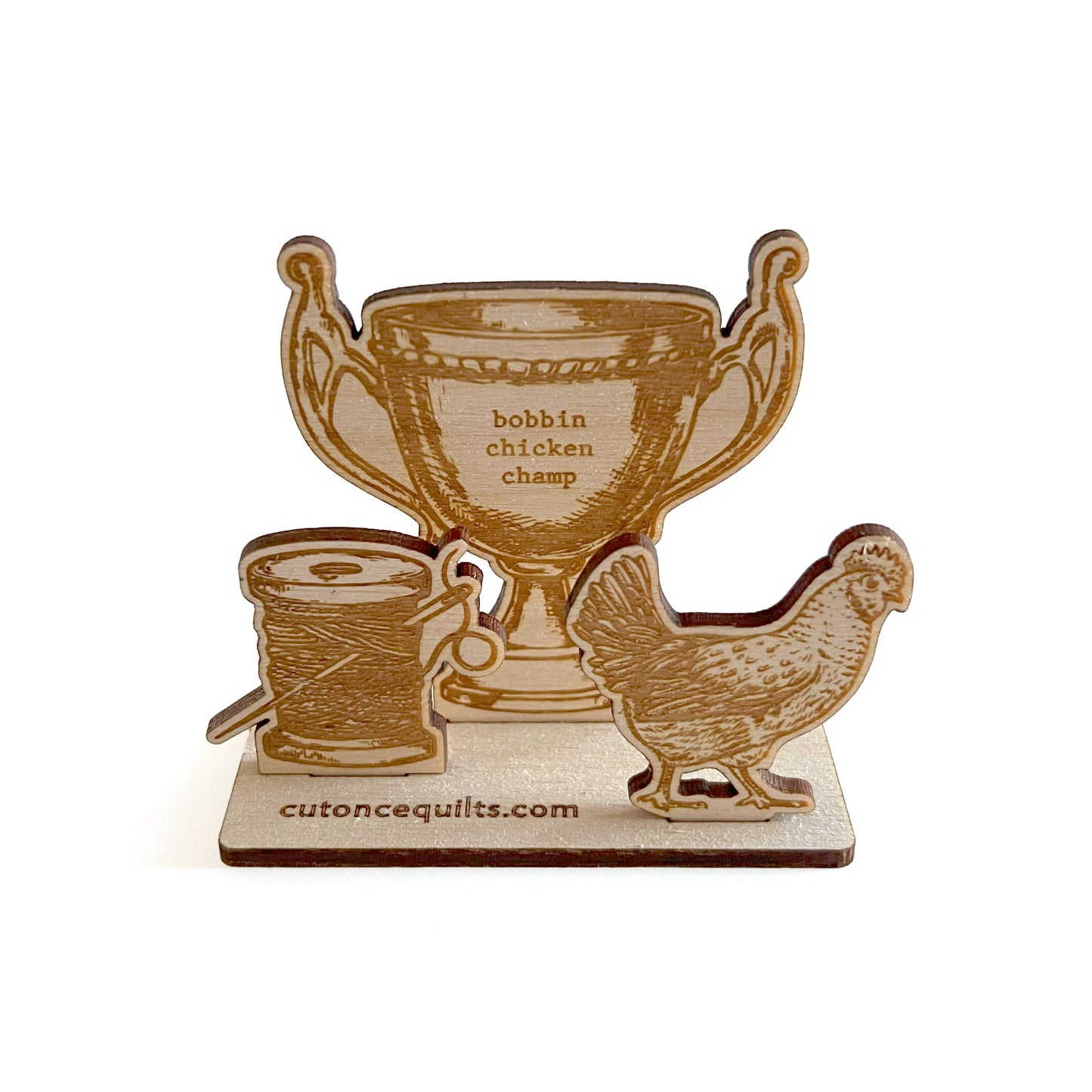 Bobbin Chicken Champ Tabletop Trophy