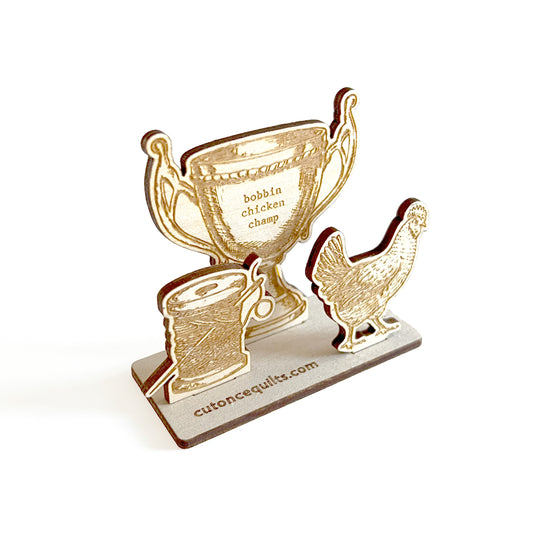 Bobbin Chicken Champ Tabletop Trophy