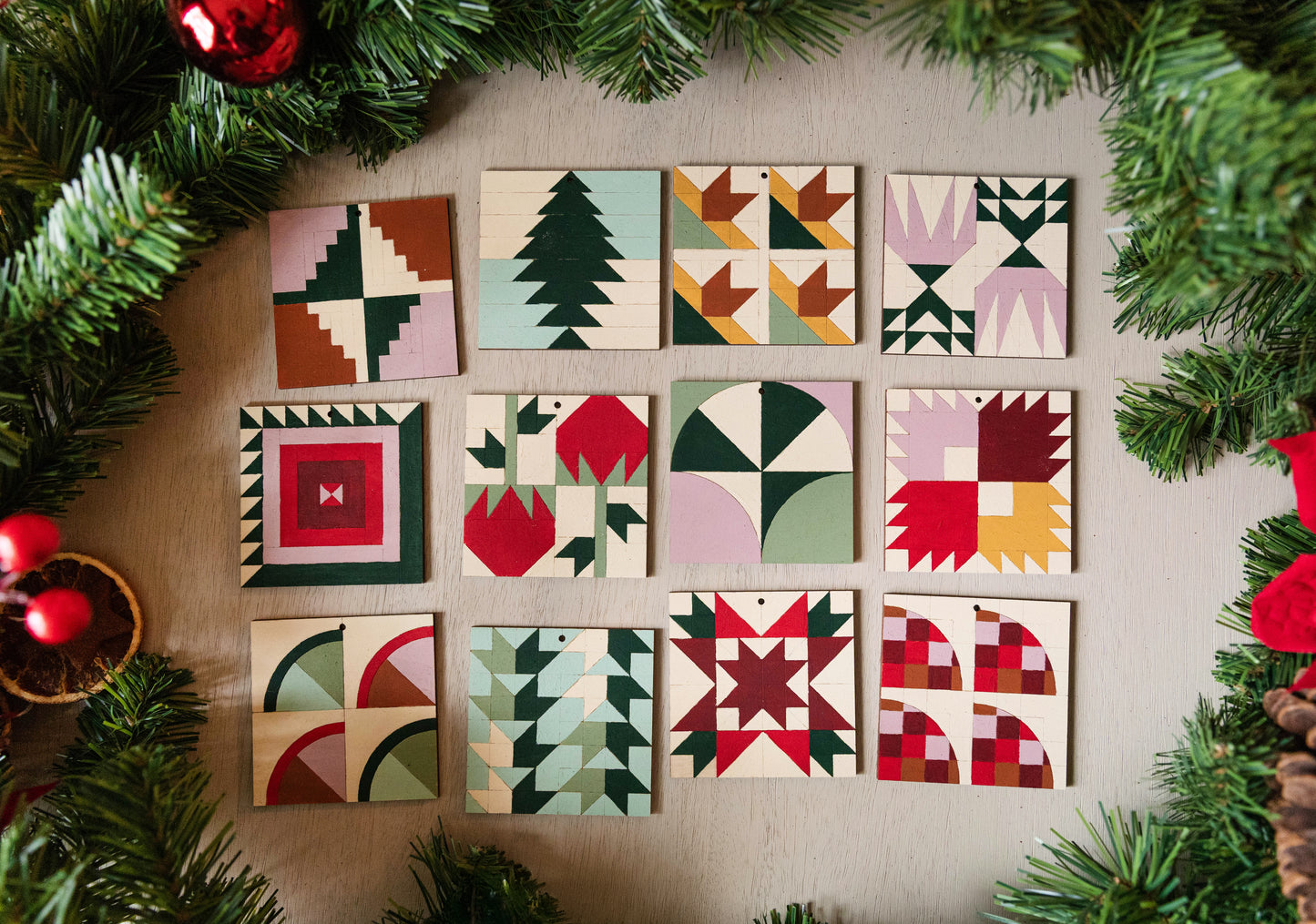 Botanical Block of the Month Ornaments by Suzy Quilts